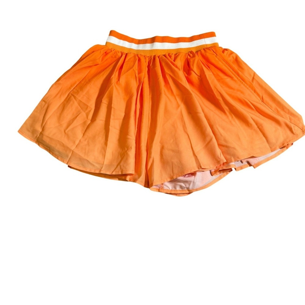 Emily McCarthy Orange Sporty Skort Striped Waistband Pockets Small